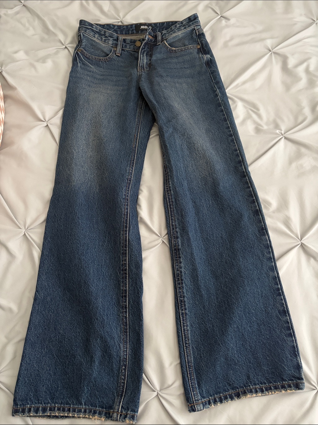 J Brand Wide Leg Low Rise Jeans In Dark Blue Denim